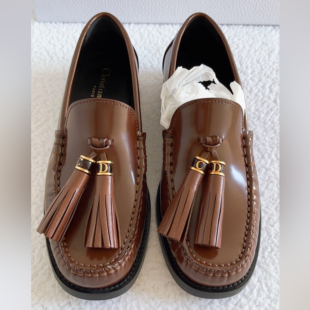 Authentic Dior Women's D-Academy Leather Loafers - Picture 2 of 16